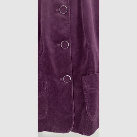 Talbots Dark Purple Lined Corduroy Jacket 10 Classic Office Whimsygoth - Picture 11 of 16